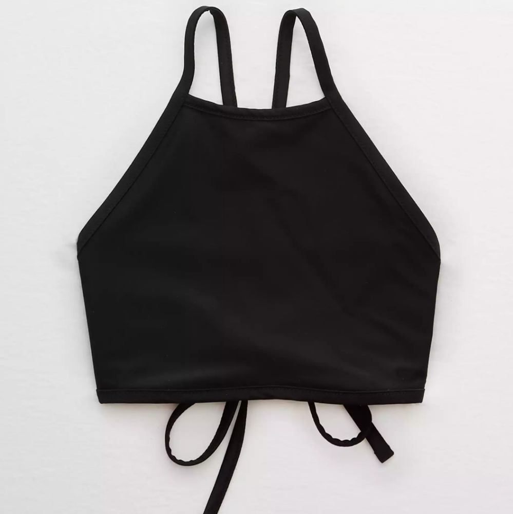 High neck swim top